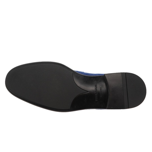 Salvatore Ferragamo Foster Gancini Loafers Indigo Suede Leather Size 10 New main image 5